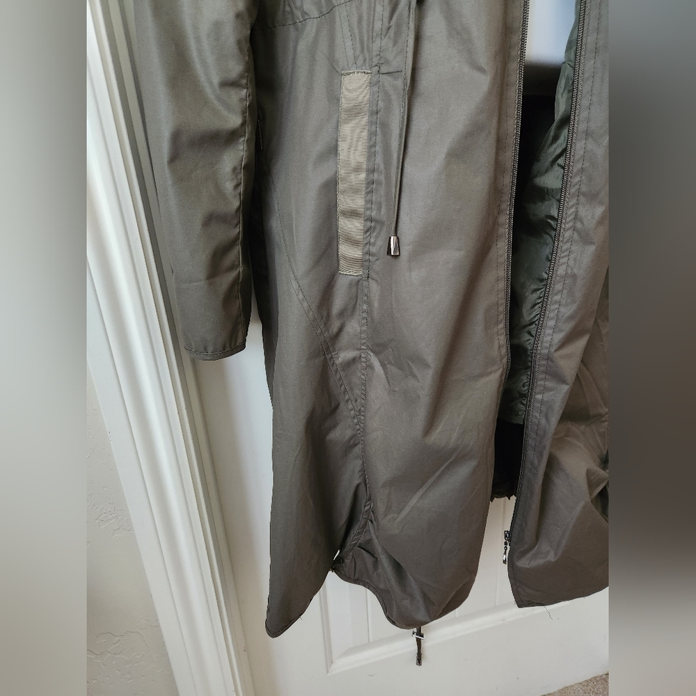 Pile Ou Face Paris Lined Trench/Jacket size 8/T4 | Like New | Muted Green - Picture 5 of 14